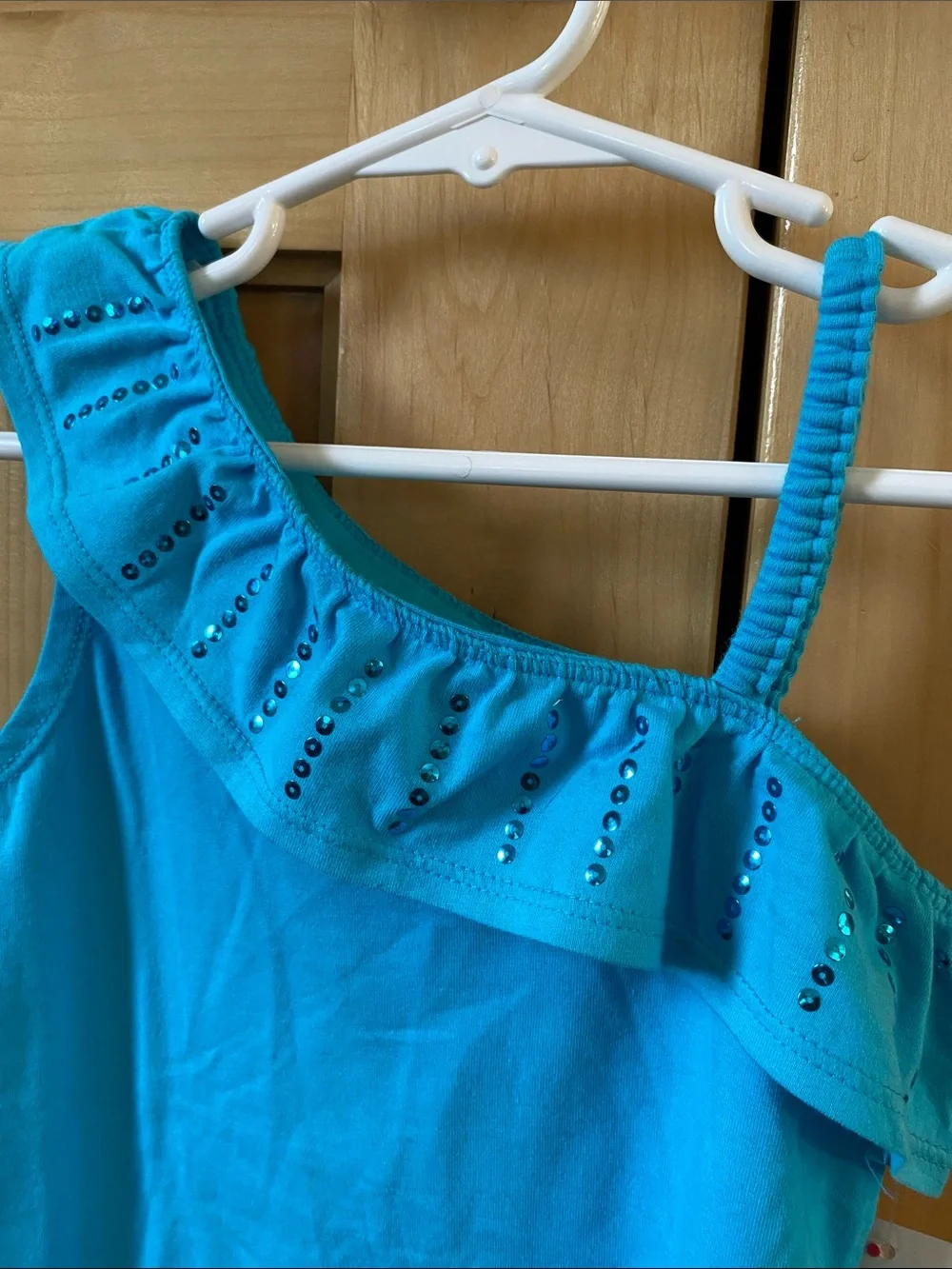 Girls Teal One Shoulder Tank and Pull-On Shorts with Original Tags XS (4-5)